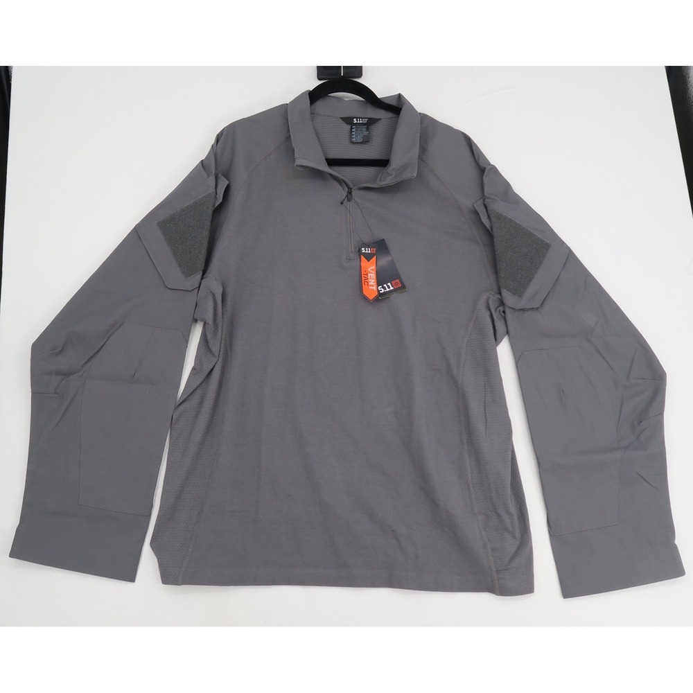 5.11 Tactical Rapid Assault Shirt Men 2XL Storm Grey Vent-Tac Quarter Zip
